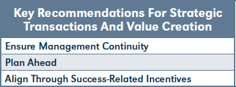 Key Recommendations For Strategic Transactions And Value Creation