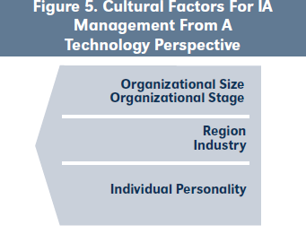 Figure 5. Cultural Factors For IA Management From A Technology Perspective