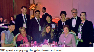 VIP guests enjoying the gala dinner in Paris.