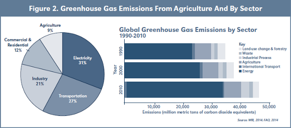 Figure 2. Greenhouse Gas Emissions From Agriculture And By Sector